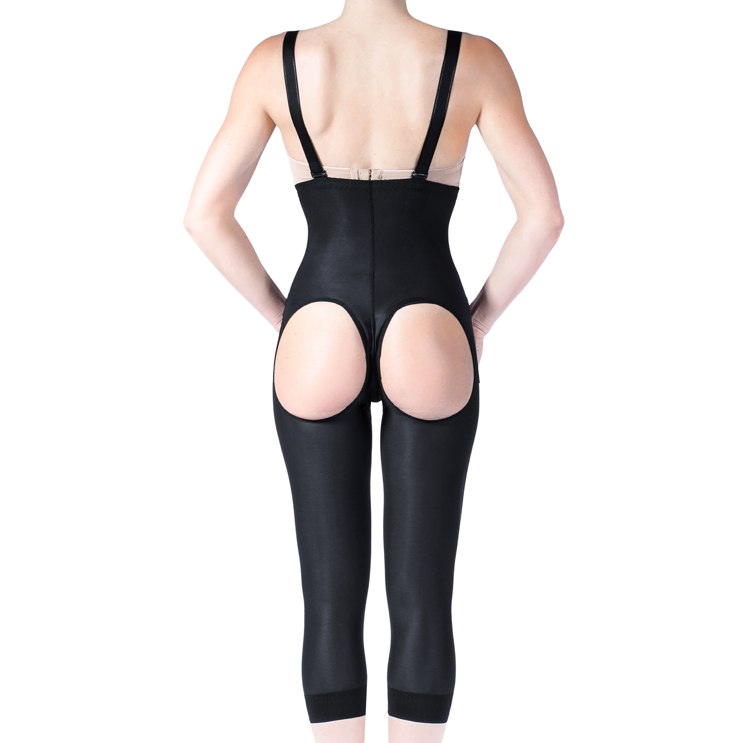 Garment for buttock lipofilling & Brazilian butt lift with standard holes – REV.0108, Black, XS