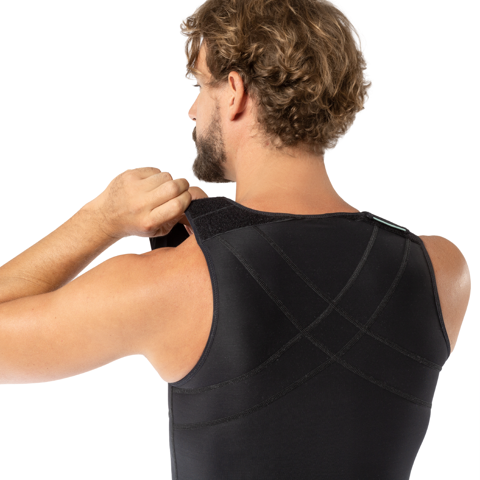 Corset for gynecomastia and flank liposuction – REV.031, Black, XXL