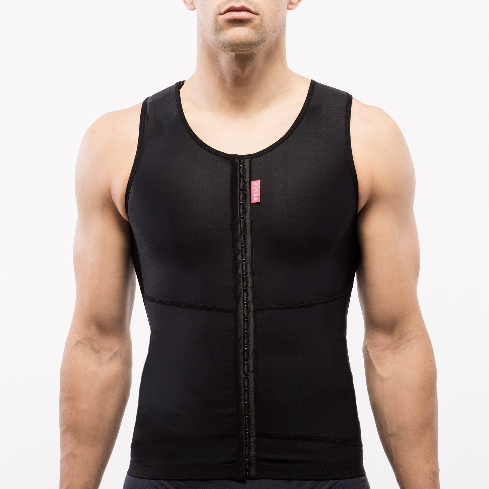 Corset for gynecomastia and flank liposuction – REV.031, Black, 3XL